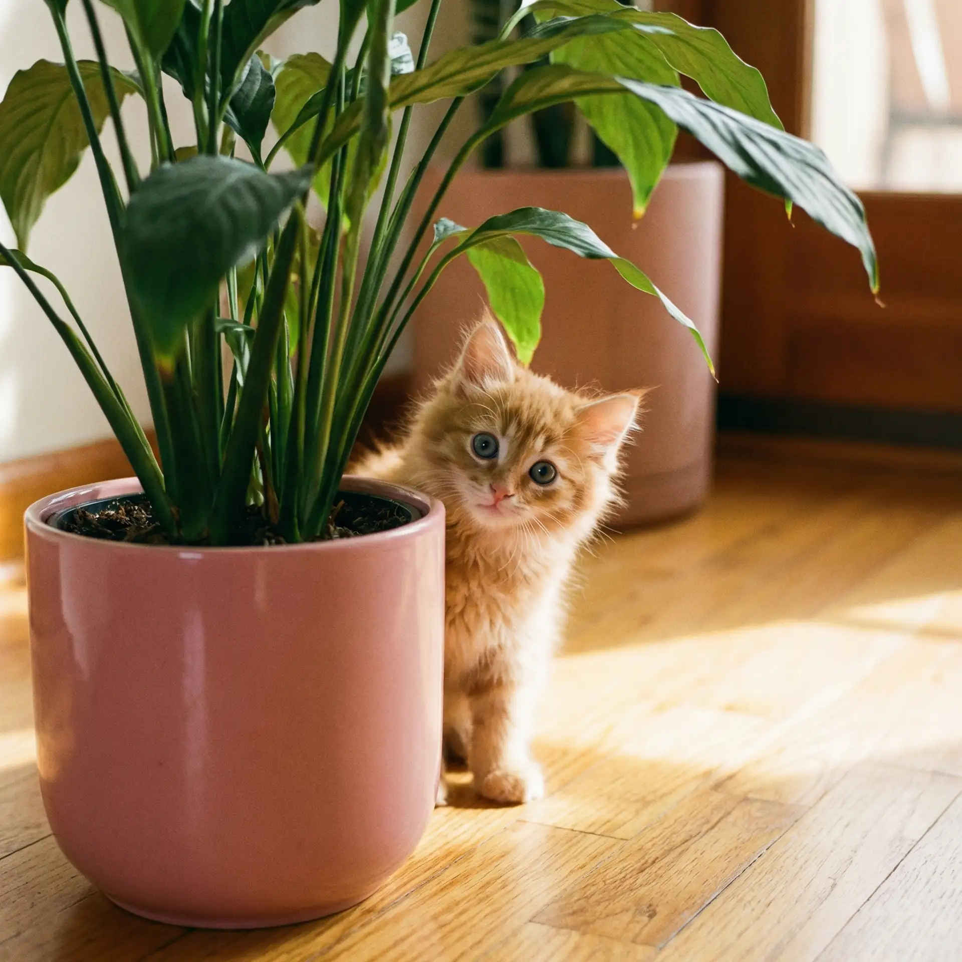 小猫从花盆后探头 - 肯普法第一季